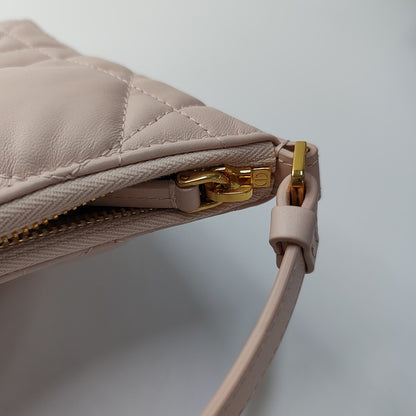 DIOR Miss Dior mini pink leather quilted diamond pattern crossbody bag gold hardware complete accessories-(SKU)-940345090