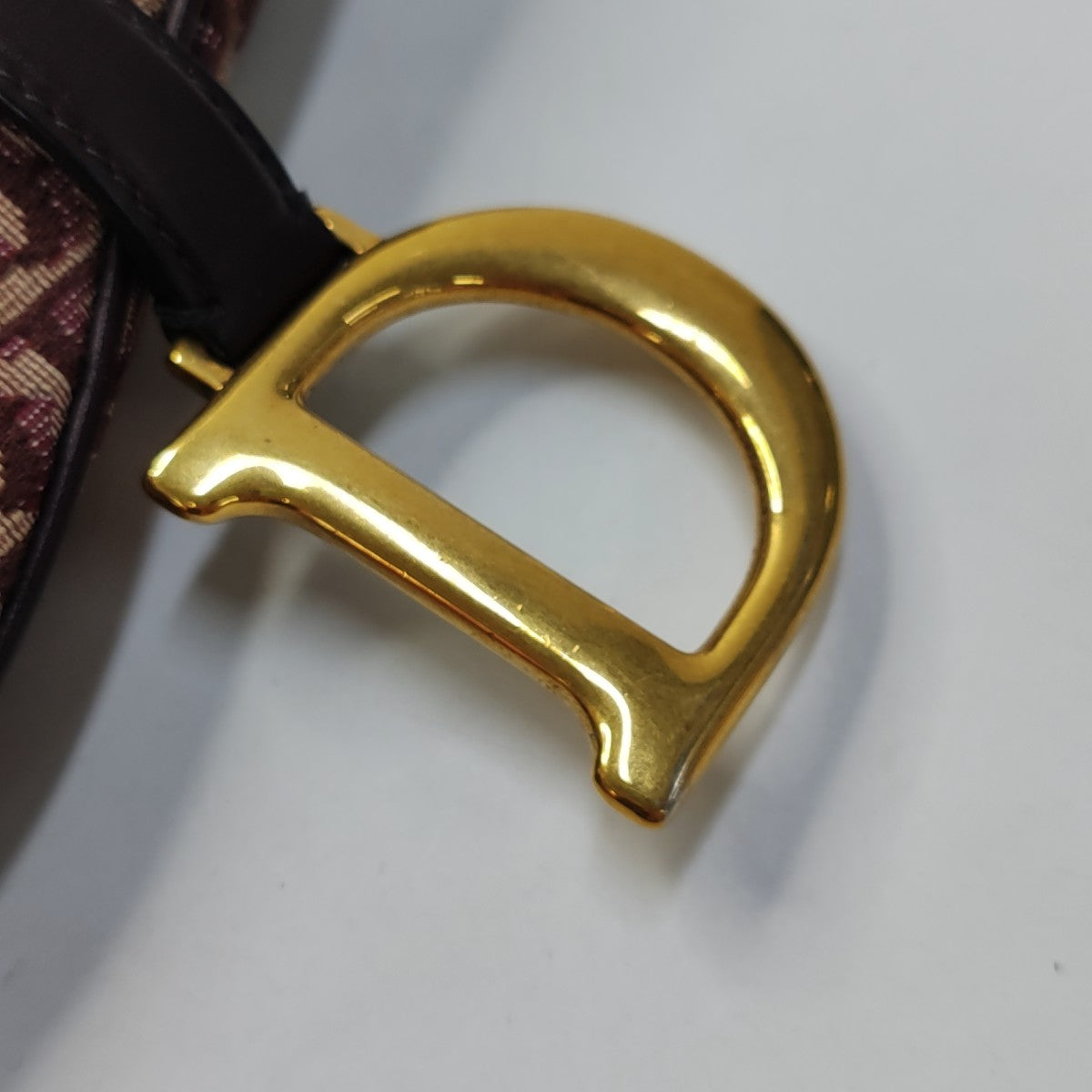 DIOR Saddle Small Burgundy Canvas Monogram Saddle Bag Crossbody Shoulder Bag with Gold Hardware Removable Strap-(SKU)-943857438