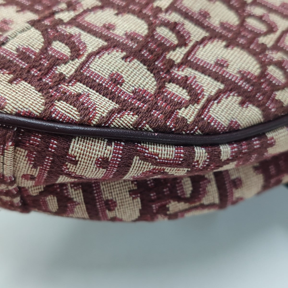 DIOR Saddle Small Burgundy Canvas Monogram Saddle Bag Crossbody Shoulder Bag with Gold Hardware Removable Strap-(SKU)-943857438