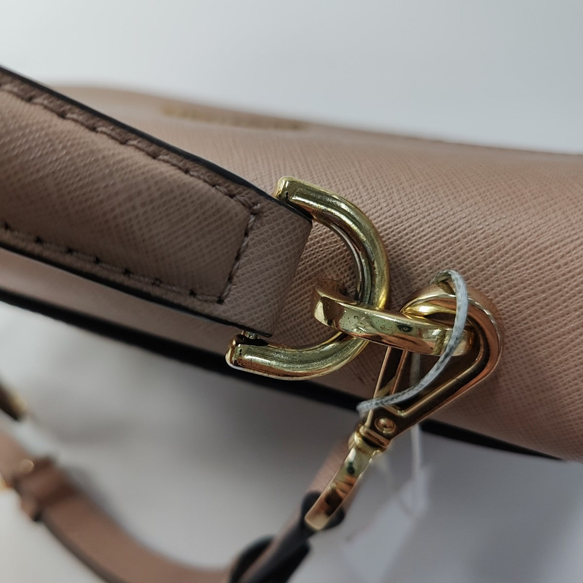 MICHAEL KORS Small size Light Pink Leather Embossed Single Shoulder Bag Crossbody Hobo Golden hardware Removable shoulder strap-(SKU)-943222180