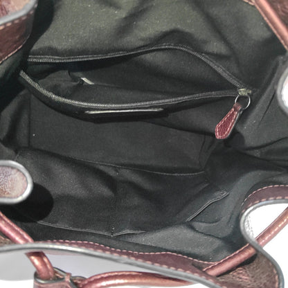 COACH Bucket bag Burgundy Cowhide Studs Carriage Single Shoulder Bag Sling Bag Handbag Black hardware-(SKU)-943932153