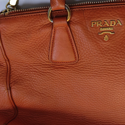 PRADA Tote bag Orange Cowhide Handbag Golden hardware-(SKU)-943907570
