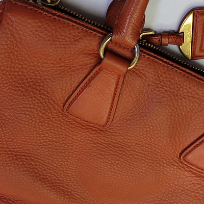PRADA Tote bag Orange Cowhide Handbag Golden hardware-(SKU)-943907570