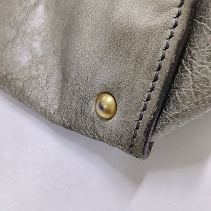 Miu Miu Tote bag Grey Leather Studs Shoulder Bag Silver Hardware-(SKU)-945572531