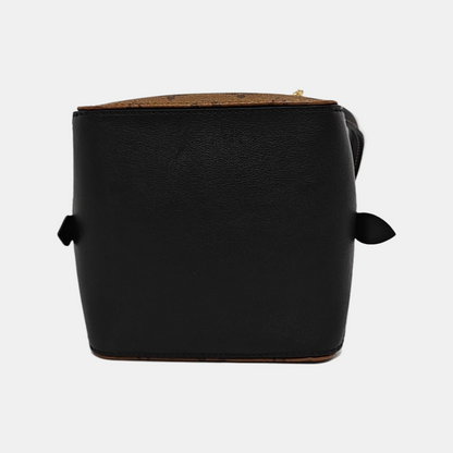 LOUIS VUITTON SQUARE brown coated canvas Monogram shoulder bag, handbag with silver hardware and detachable strap-(SKU)-945818598