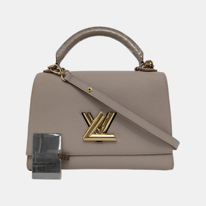 LOUIS VUITTON TWIST Small Khaki Leather Shoulder Bag with Removable Strap-(SKU)-946169368