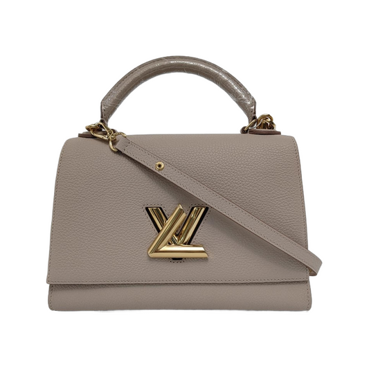LOUIS VUITTON TWIST Small Khaki Leather Shoulder Bag with Removable Strap-(SKU)-946169368