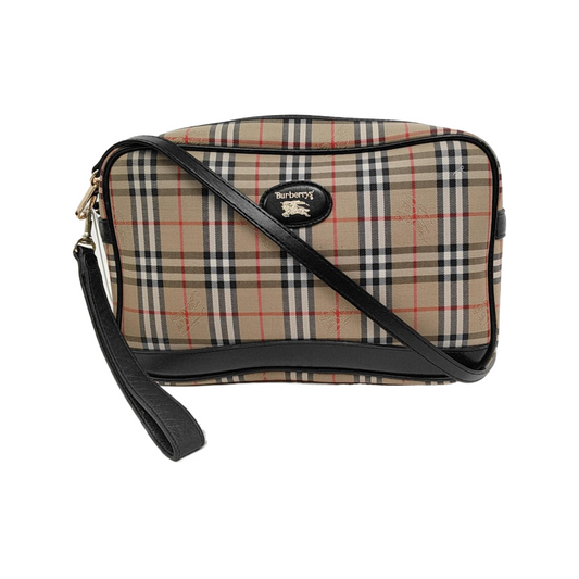 BURBERRY Khaki Fabric War Horse Plaid Pattern Handbag Black hardware-(SKU)-946106014