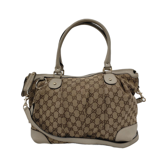 GUCCI Sukey Khaki canvas monogram crossbody bag, handbag Golden hardware Removable shoulder strap-(SKU)-946495807