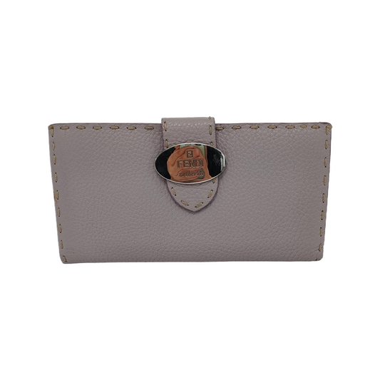 FENDI Light Purple Cowhide Wallet Silver Hardware-(SKU)-946207495