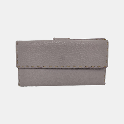 FENDI Light Purple Cowhide Wallet Silver Hardware-(SKU)-946207495