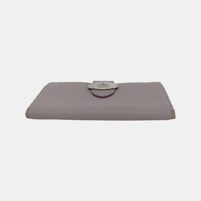 FENDI Light Purple Cowhide Wallet Silver Hardware-(SKU)-946207495