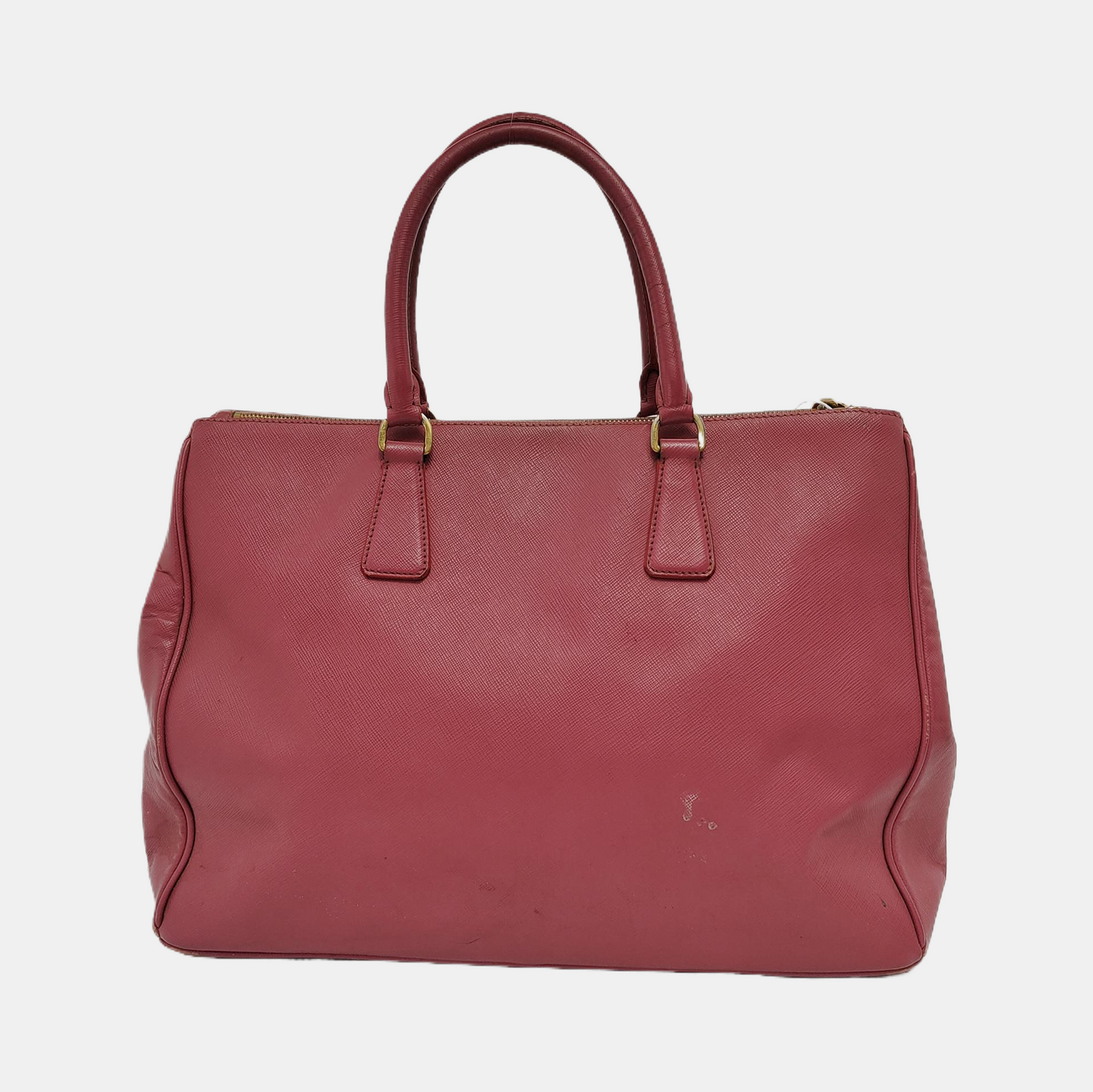 PRADA Galleria Extra Large Pink Cow Leather Logo Crosshatch Killer Bag Handbag Shoulder Bag Crossbody Golden hardware-(SKU)-946380877