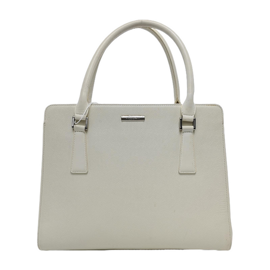 BURBERRY Tote bag Small size White Cowhide Textured Handbag Silver Hardware-(SKU)-946077428