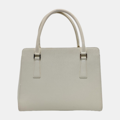 BURBERRY Tote bag Small size White Cowhide Textured Handbag Silver Hardware-(SKU)-946077428