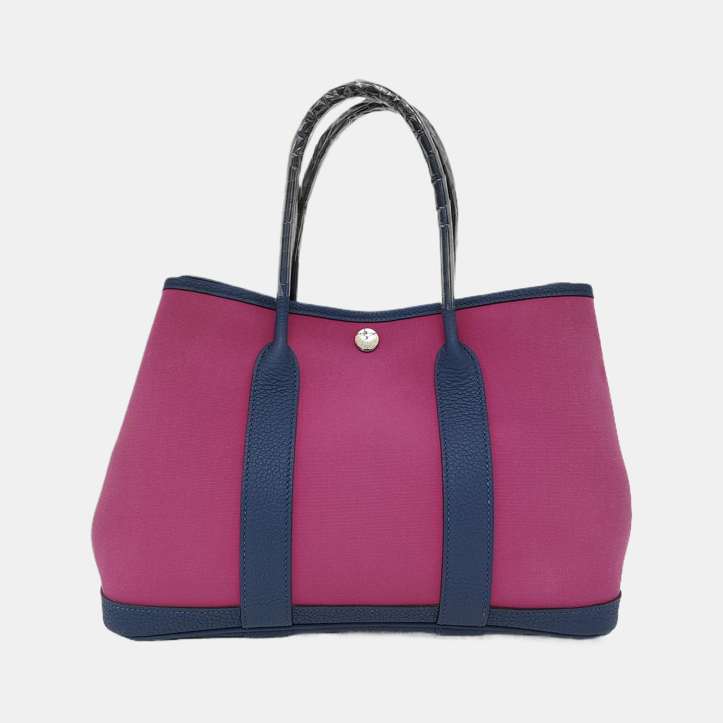 HERMÈS Garden Party 30 Magnolia Pink Canvas Garden Bag with Silver Hardware-(SKU)-946664130