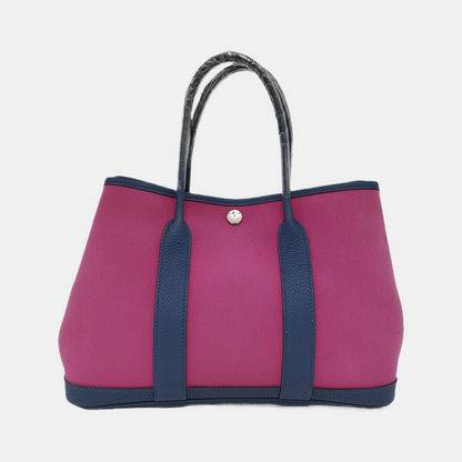 HERMÈS Garden Party 30 Magnolia Pink Canvas Garden Bag with Silver Hardware-(SKU)-946664130