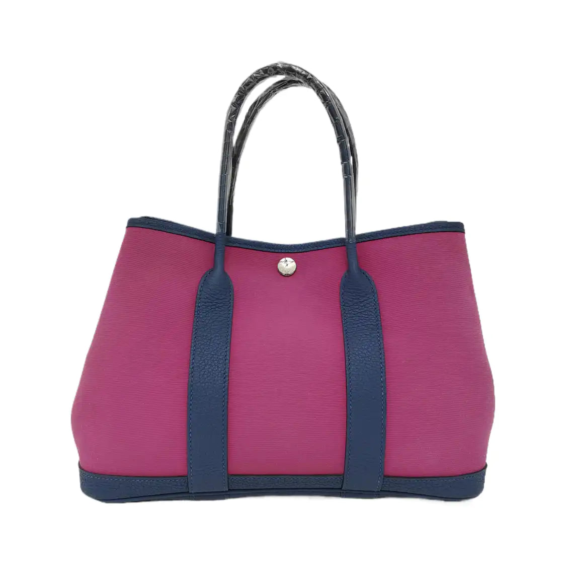 HERMÈS Garden Party 30 Magnolia Pink Canvas Garden Bag with Silver Hardware-(SKU)-946664130