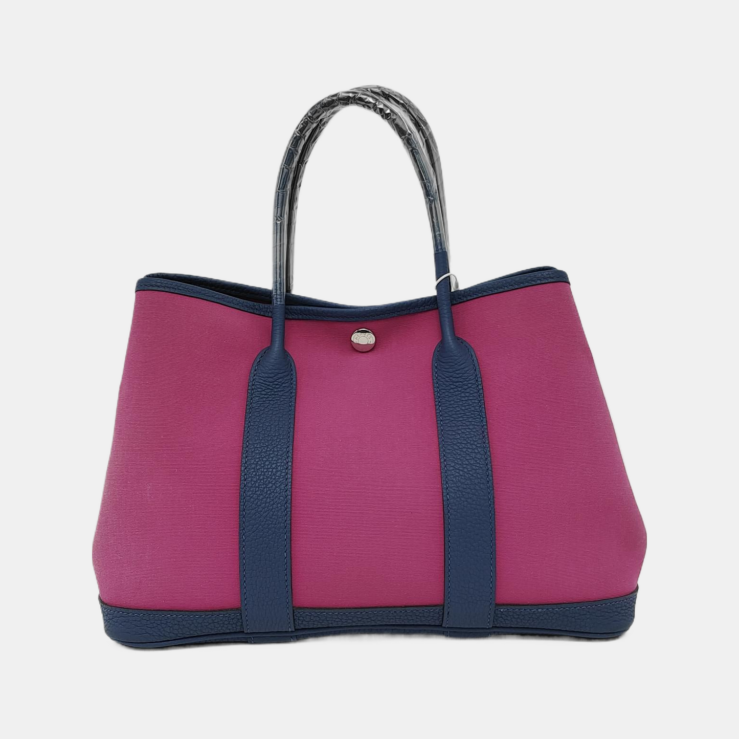 HERMÈS Garden Party 30 Magnolia Pink Canvas Garden Bag with Silver Hardware-(SKU)-946664130