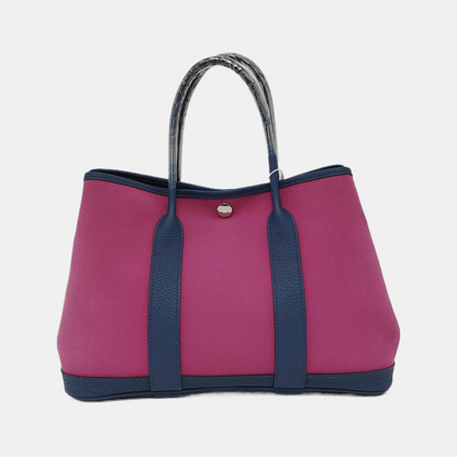 HERMÈS Garden Party 30 Magnolia Pink Canvas Garden Bag with Silver Hardware-(SKU)-946664130