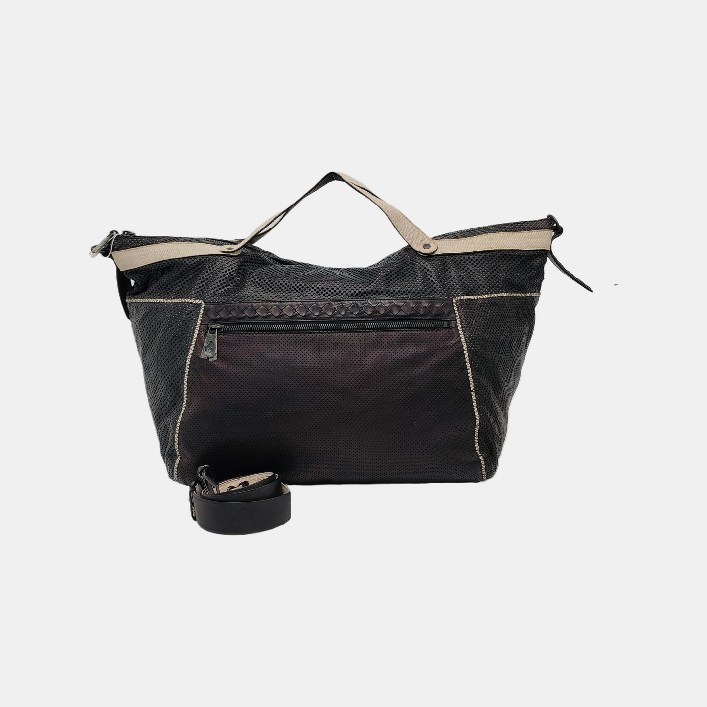 BOTTEGA VENETA Tote bag Black Cowhide Woven Single Shoulder Bag Handbag Crossbody Black hardware Removable shoulder strap-(SKU)-946397123