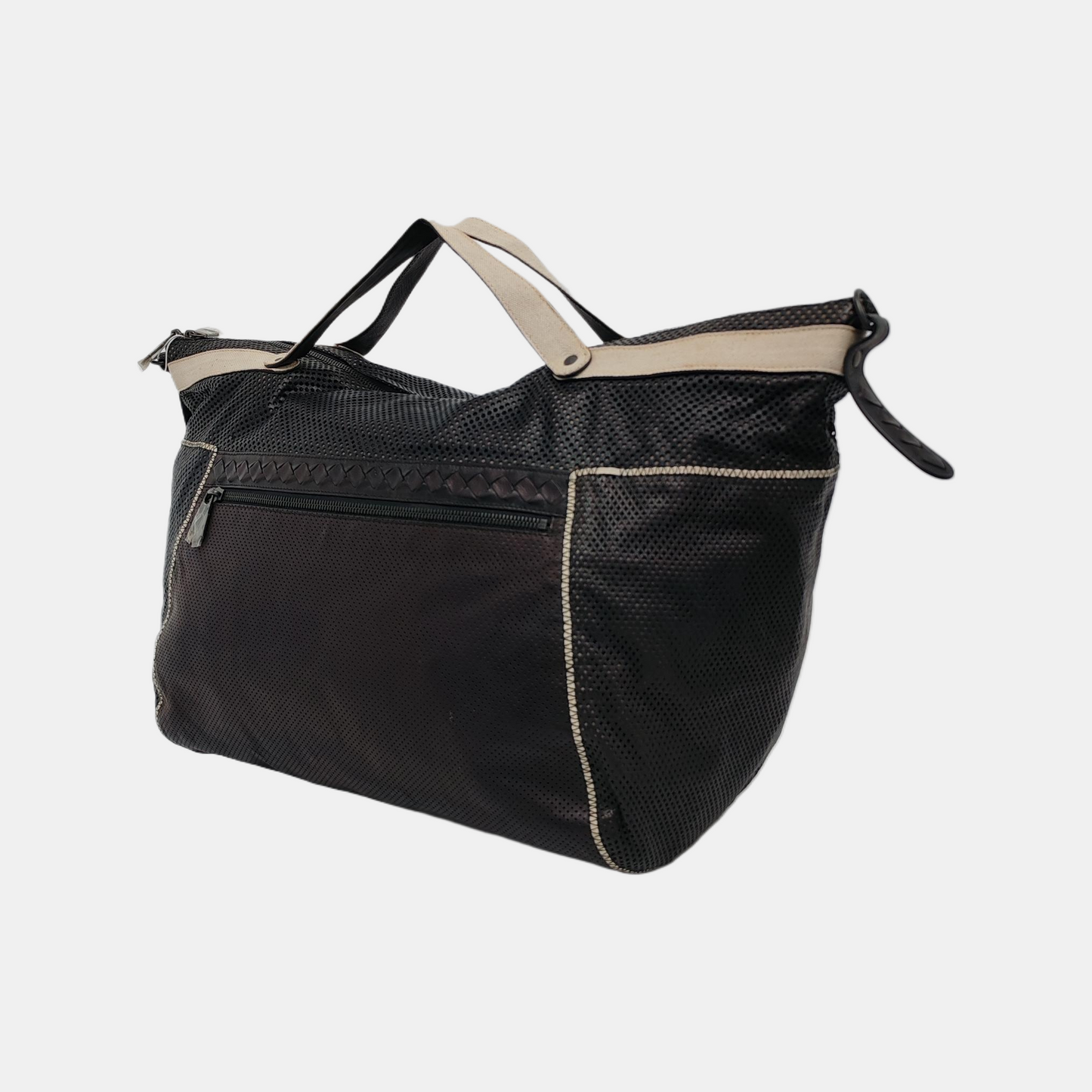 BOTTEGA VENETA Tote bag Black Cowhide Woven Single Shoulder Bag Handbag Crossbody Black hardware Removable shoulder strap-(SKU)-946397123