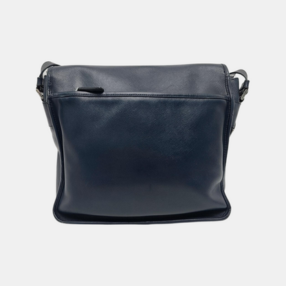 PRADA Navy Blue Nylon Shoulder Bag Crossbody Silver Hardware-(SKU)-946421591