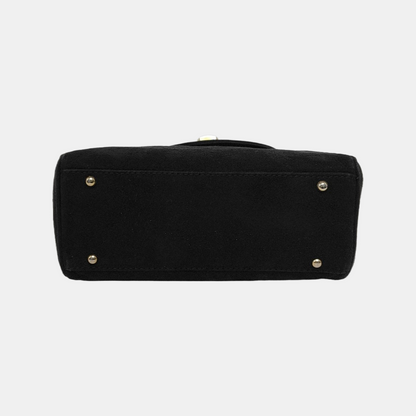 GIVENCHY Black Suede Tote Bag Golden hardware-(SKU)-946480428