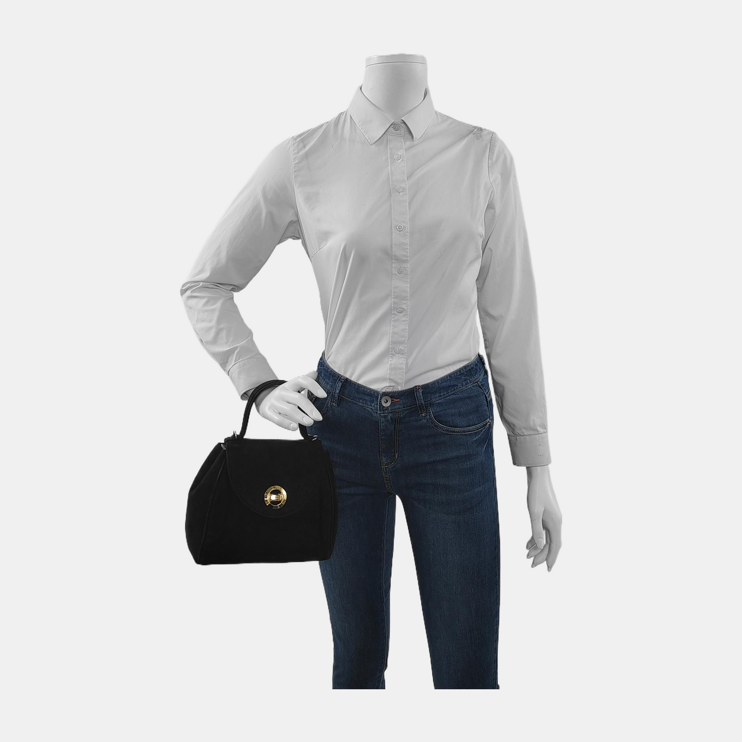 GIVENCHY Black Suede Tote Bag Golden hardware-(SKU)-946480428