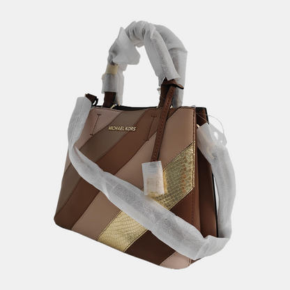 MICHAEL KORS Brown Cowhide Single Shoulder Bag Tote Shoulder Bag Crossbody Bag Golden hardware Removable shoulder strap-(SKU)-946531929