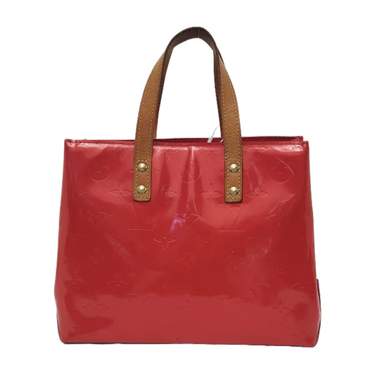 LOUIS VUITTON READE Small size Red Patent Leather Embossed Handbag Golden hardware-(SKU)-943110469