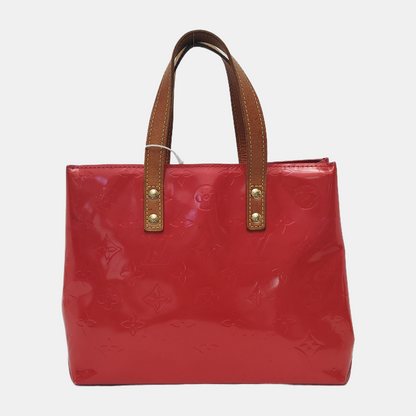 LOUIS VUITTON READE Small size Red Patent Leather Embossed Handbag Golden hardware-(SKU)-943110469