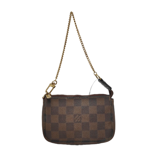 LOUIS VUITTON ACCESSOIRES mini Brown Coated Canvas Checkerboard Pattern Small Mahjong Tote Handbag Golden hardware-(SKU)-946539178