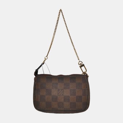 LOUIS VUITTON ACCESSOIRES mini Brown Coated Canvas Checkerboard Pattern Small Mahjong Tote Handbag Golden hardware-(SKU)-946539178