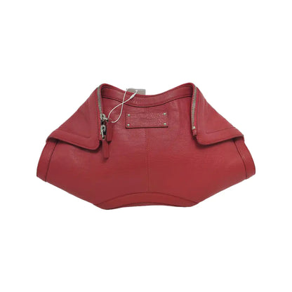Alexander McQUEEN De Manta Red Cowhide Handbag Silver Hardware-(SKU)-946585278