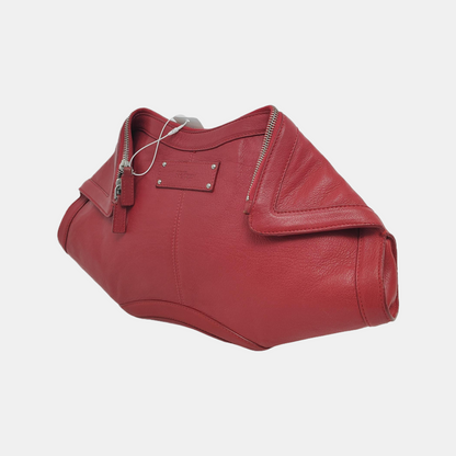 Alexander McQUEEN De Manta Red Cowhide Handbag Silver Hardware-(SKU)-946585278