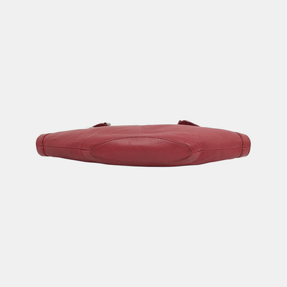 Alexander McQUEEN De Manta Red Cowhide Handbag Silver Hardware-(SKU)-946585278