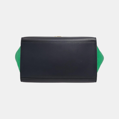 CELINE TRAPEZE Small size Green Cowhide Swing Bag Single Shoulder Bag, Crossbody Bag, Handbag Golden hardware Removable shoulder strap-(SKU)-946576410