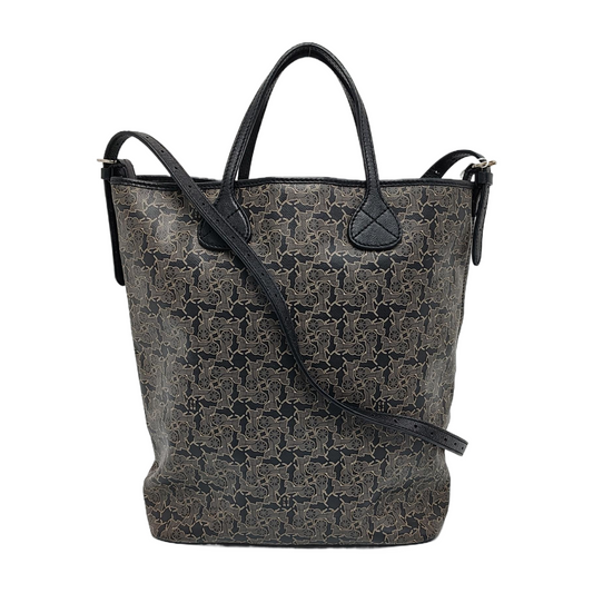 CELINE Gray Coated Canvas Printed Single Shoulder Bag with Handbag Silver Hardware Removable shoulder strap-(SKU)-946941967