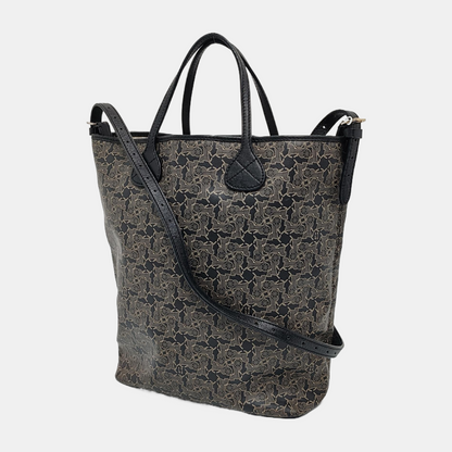 CELINE Gray Coated Canvas Printed Single Shoulder Bag with Handbag Silver Hardware Removable shoulder strap-(SKU)-946941967