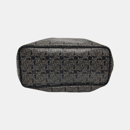 CELINE Gray Coated Canvas Printed Single Shoulder Bag with Handbag Silver Hardware Removable shoulder strap-(SKU)-946941967