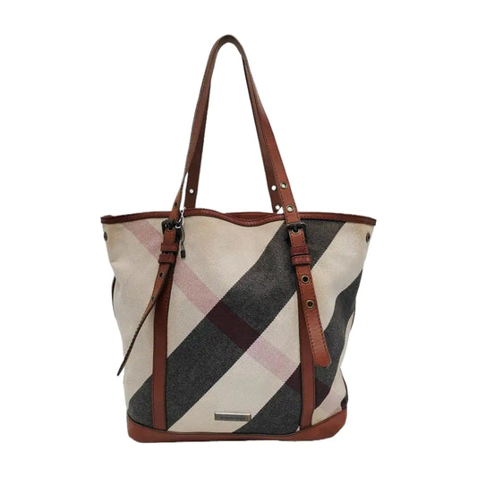 BURBERRY Tote bag Multicolor Canvas Single Shoulder Bag Handbag Black hardware-(SKU)-946632351