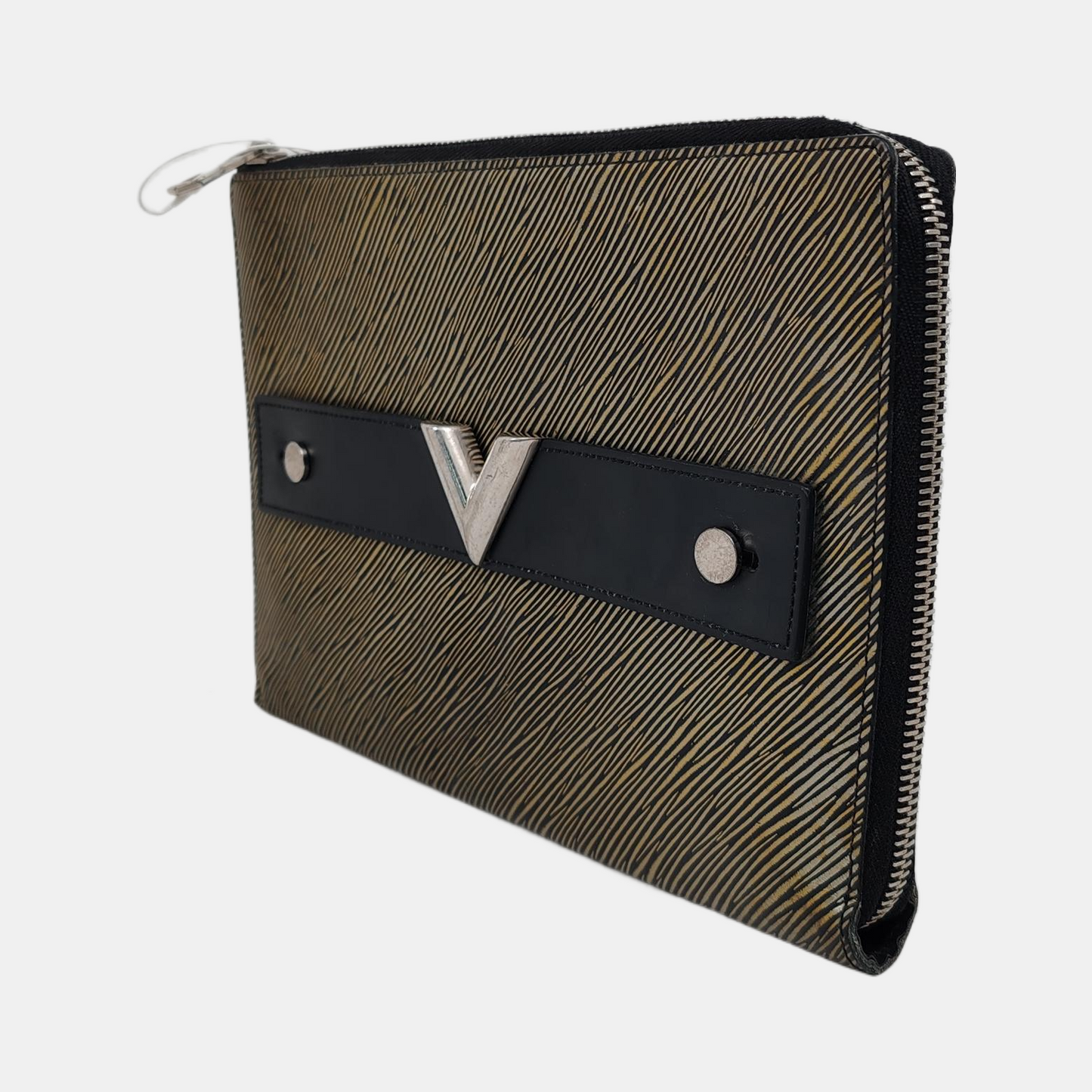 LOUIS VUITTON KIMONO Silver Leather Printed Stud Handbag Silver Hardware-(SKU)-946859068