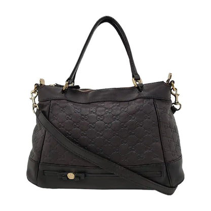 GUCCI Tote bag Dark Brown Cowhide Monogrammed Quilted Single Shoulder Bag Handbag Crossbody Golden hardware Removable shoulder strap-(SKU)-946858648