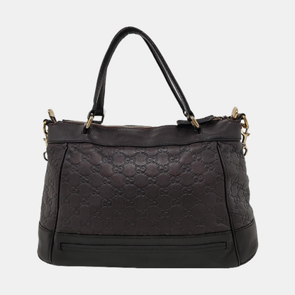 GUCCI Tote bag Dark Brown Cowhide Monogrammed Quilted Single Shoulder Bag Handbag Crossbody Golden hardware Removable shoulder strap-(SKU)-946858648