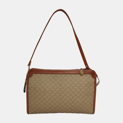 CELINE MACADAM CLUTCHES Khaki Coated Canvas Triumph Clutch Golden hardware-(SKU)-946907991