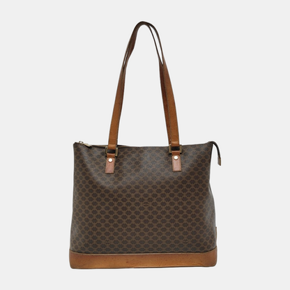CELINE Tote bag Brown Coated Canvas Monogrammed Single Shoulder Bag Golden hardware-(SKU)-943019925