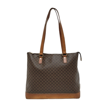 CELINE Tote bag Brown Coated Canvas Monogrammed Single Shoulder Bag Golden hardware-(SKU)-943019925