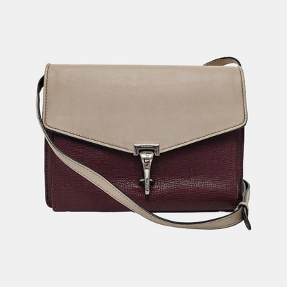 BURBERRY Macken Small size Burgundy Cowhide Single Shoulder Bag Crossbody Bag Silver Hardware Removable shoulder strap-(SKU)-947140810