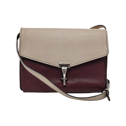 BURBERRY Macken Small size Burgundy Cowhide Single Shoulder Bag Crossbody Bag Silver Hardware Removable shoulder strap-(SKU)-947140810